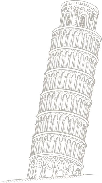 Dessin au crayon de la tour de pise