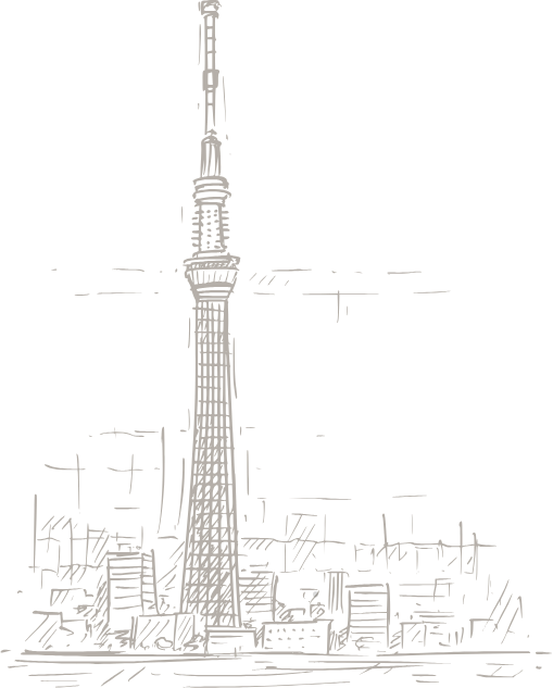 Dessin au crayon de la tour de Tokyo